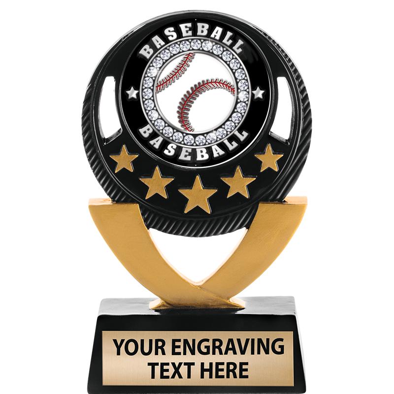 5"FIVE STAR BLK-GLD INS SCULP