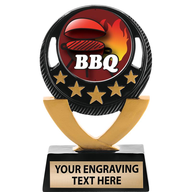 5"FIVE STAR BLK-GLD INS SCULP