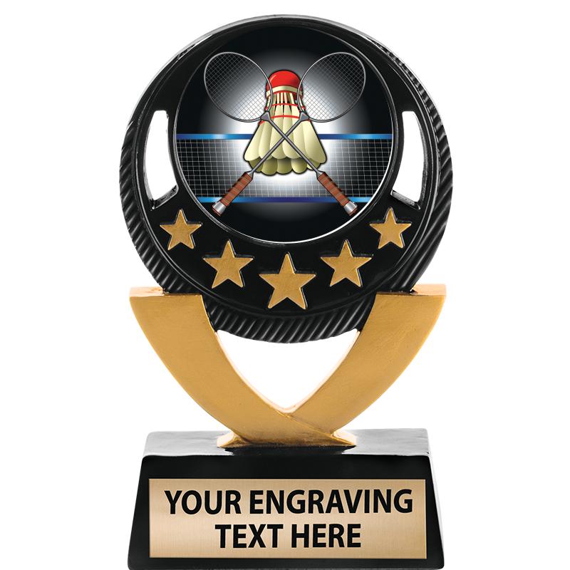 5"FIVE STAR BLK-GLD INS SCULP