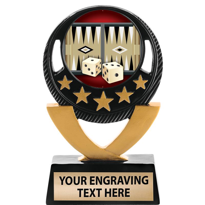 5"FIVE STAR BLK-GLD INS SCULP