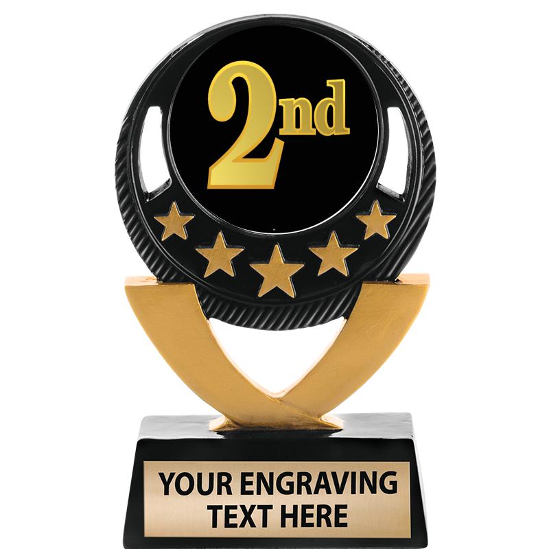 5"FIVE STAR BLK-GLD INS SCULP