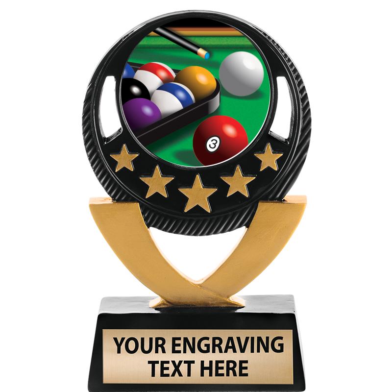 5"FIVE STAR BLK-GLD INS SCULP