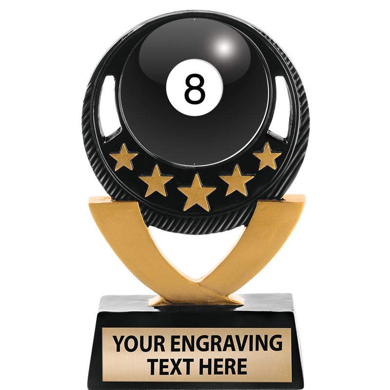 5"FIVE STAR BLK-GLD INS SCULP