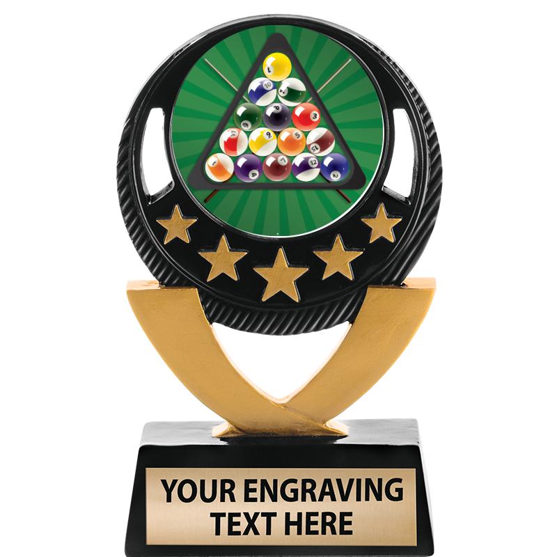 5"FIVE STAR BLK-GLD INS SCULP