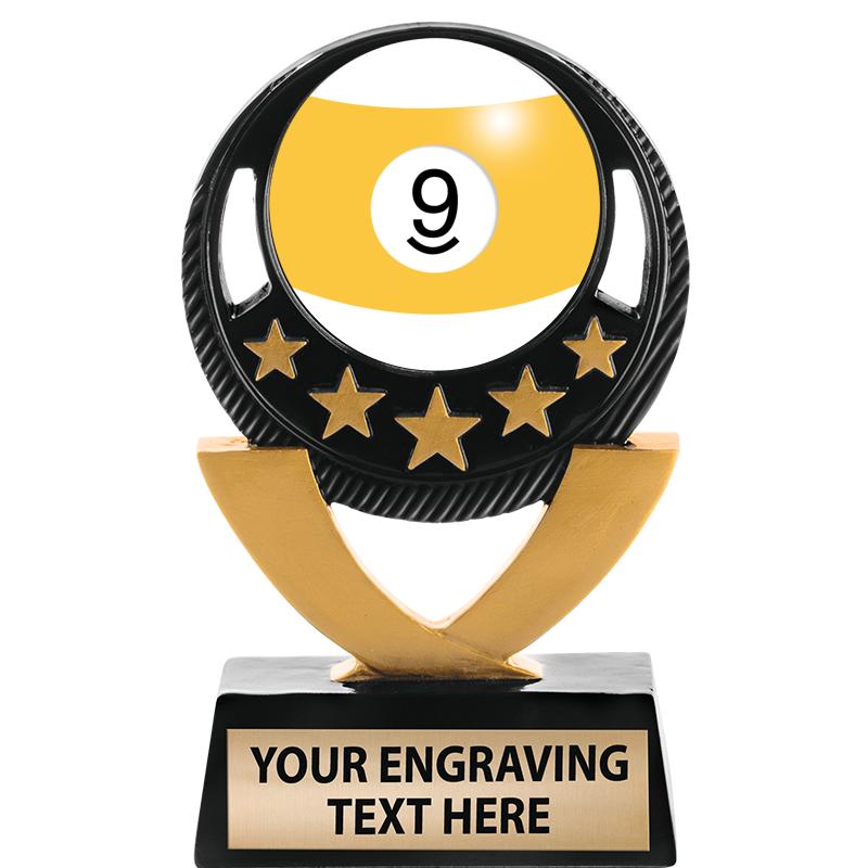 5"FIVE STAR BLK-GLD INS SCULP