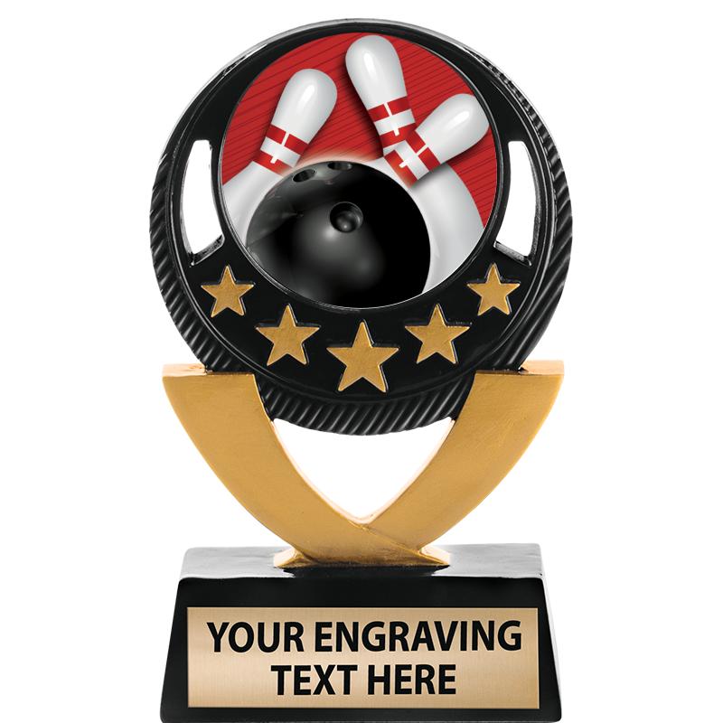 5"FIVE STAR BLK-GLD INS SCULP