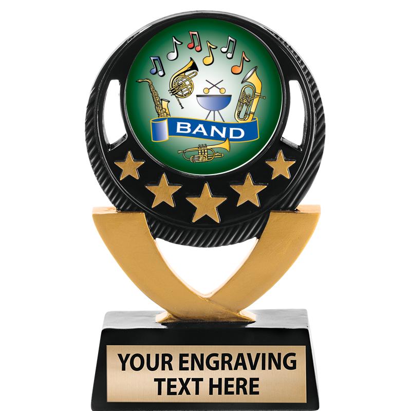 5"FIVE STAR BLK-GLD INS SCULP