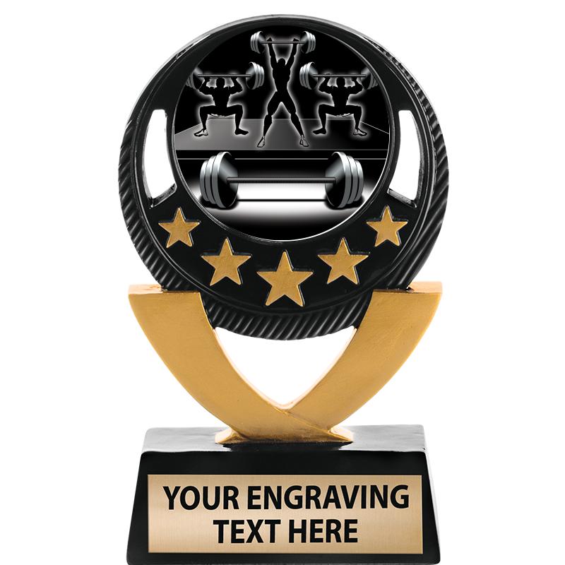 5"FIVE STAR BLK-GLD INS SCULP