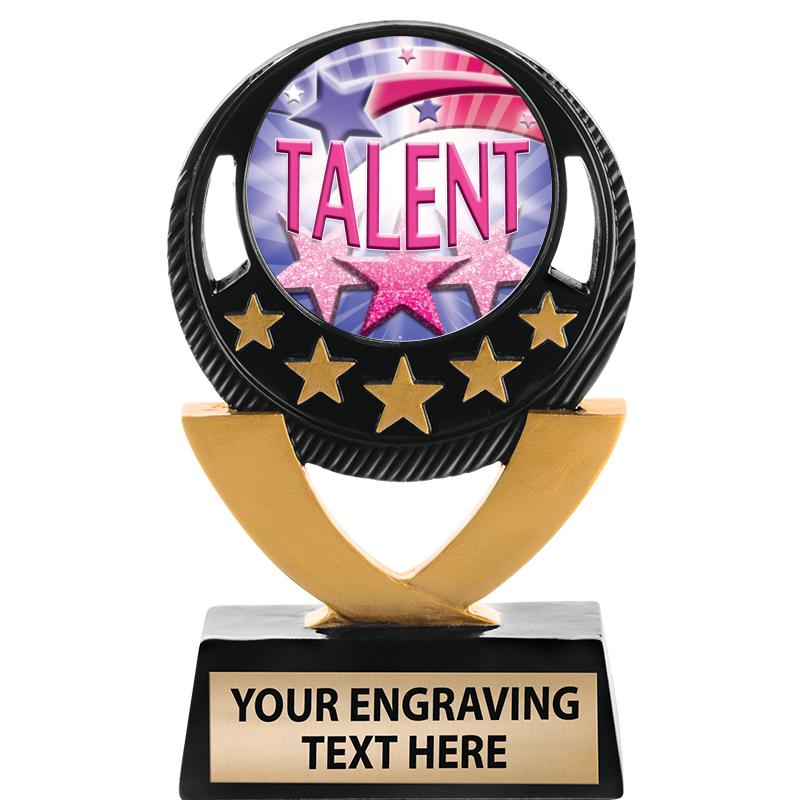 5"FIVE STAR BLK-GLD INS SCULP