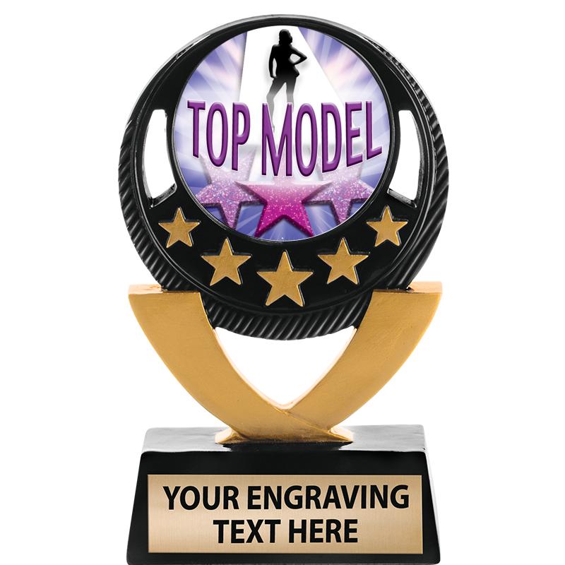 5"FIVE STAR BLK-GLD INS SCULP