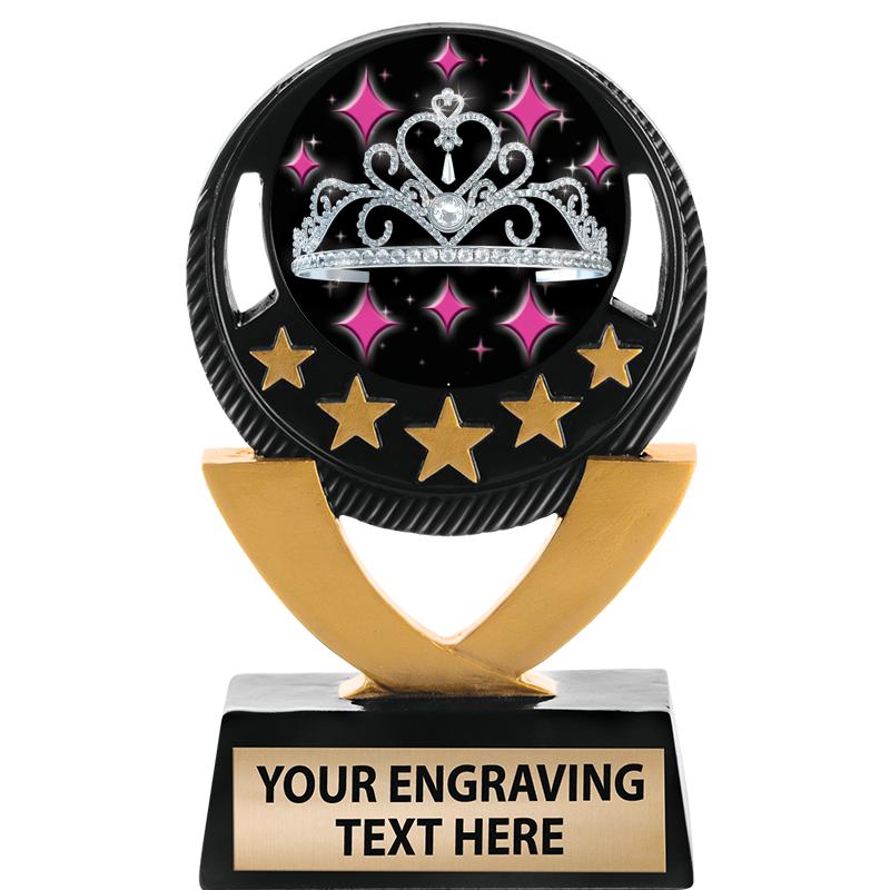 5"FIVE STAR BLK-GLD INS SCULP