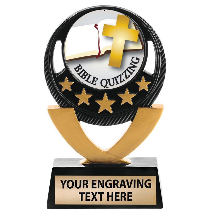 5"FIVE STAR BLK-GLD INS SCULP