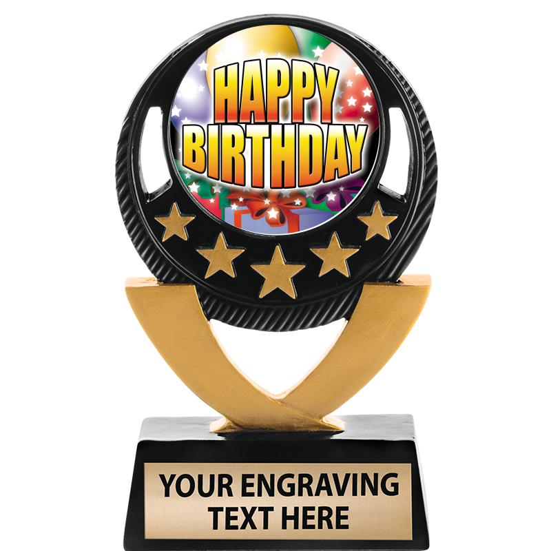 5"FIVE STAR BLK-GLD INS SCULP