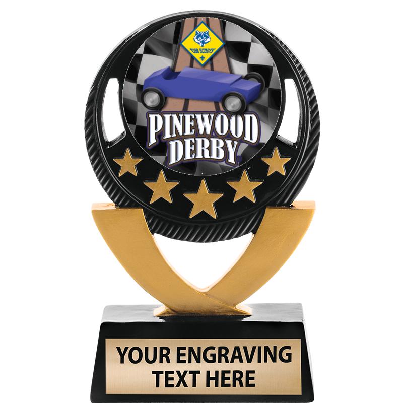 5"FIVE STAR BLK-GLD INS SCULP