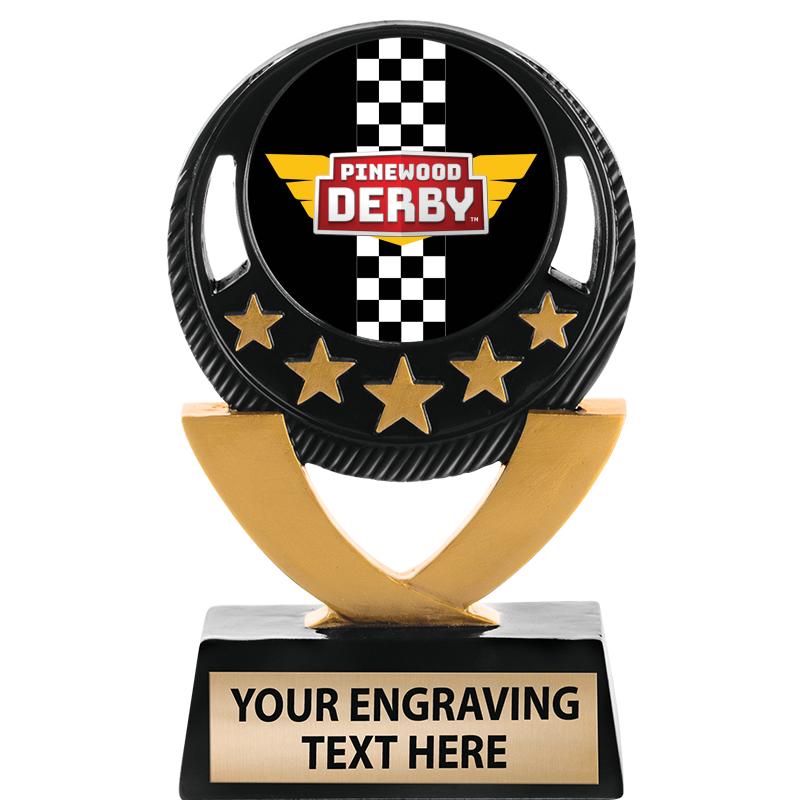 5"FIVE STAR BLK-GLD INS SCULP