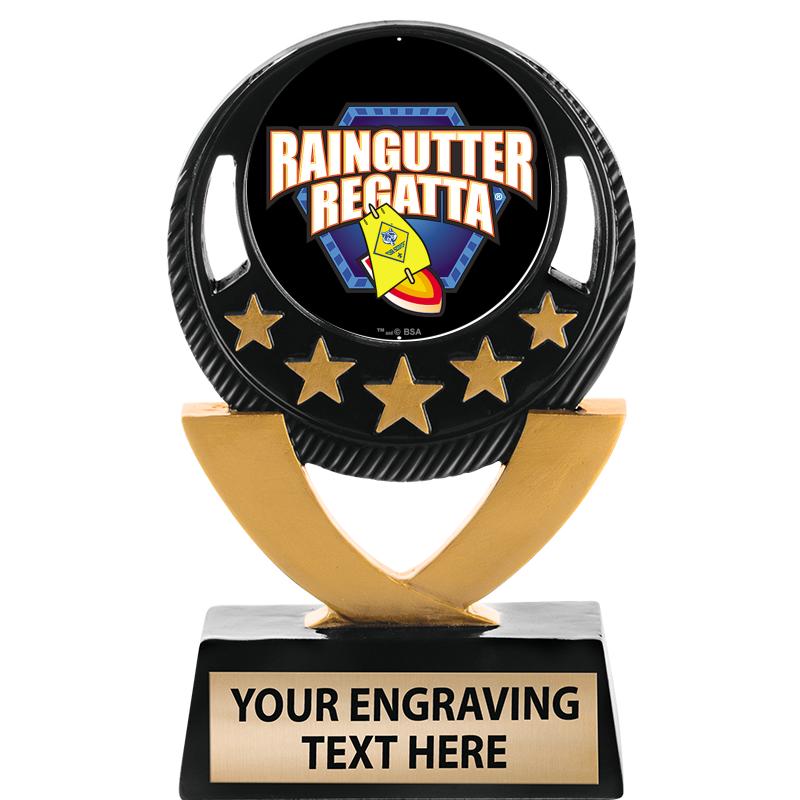 5"FIVE STAR BLK-GLD INS SCULP