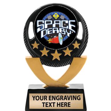 5"FIVE STAR BLK-GLD INS SCULP