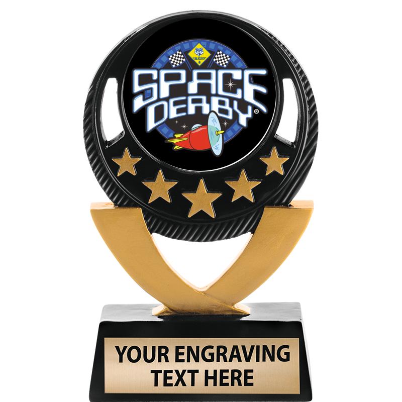 5"FIVE STAR BLK-GLD INS SCULP