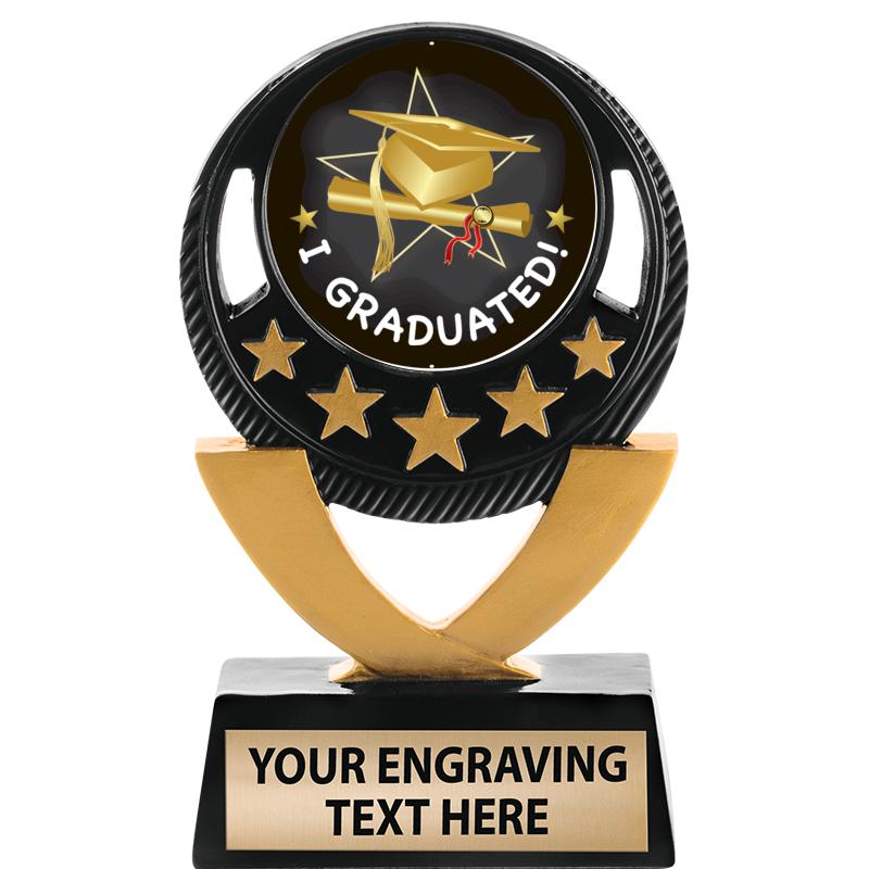 5"FIVE STAR BLK-GLD INS SCULP