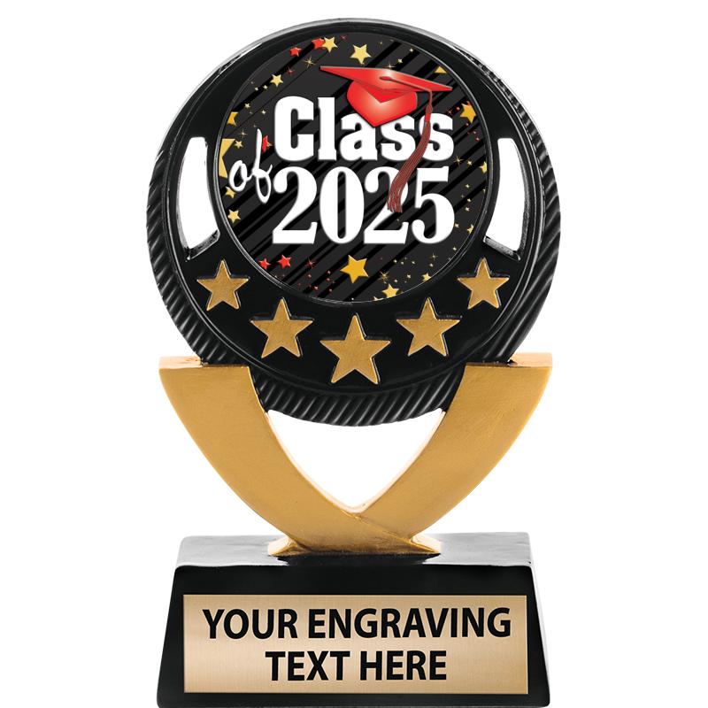 5"FIVE STAR BLK-GLD INS SCULP