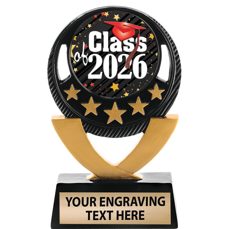 5"FIVE STAR BLK-GLD INS SCULP