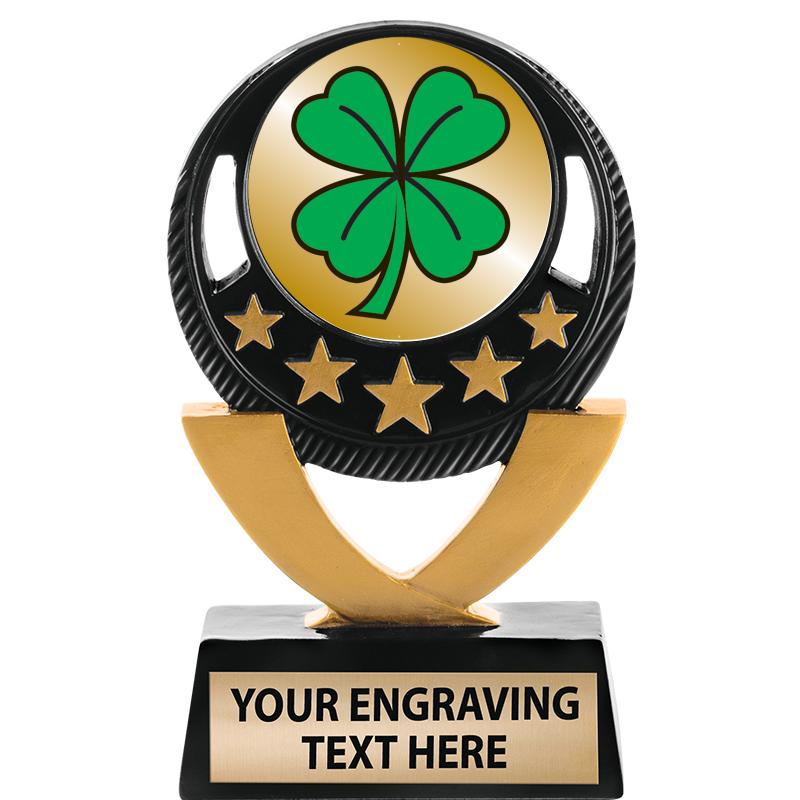 5"FIVE STAR BLK-GLD INS SCULP