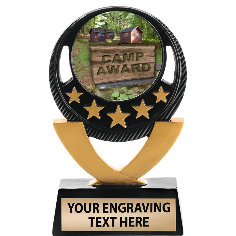 5"FIVE STAR BLK-GLD INS SCULP