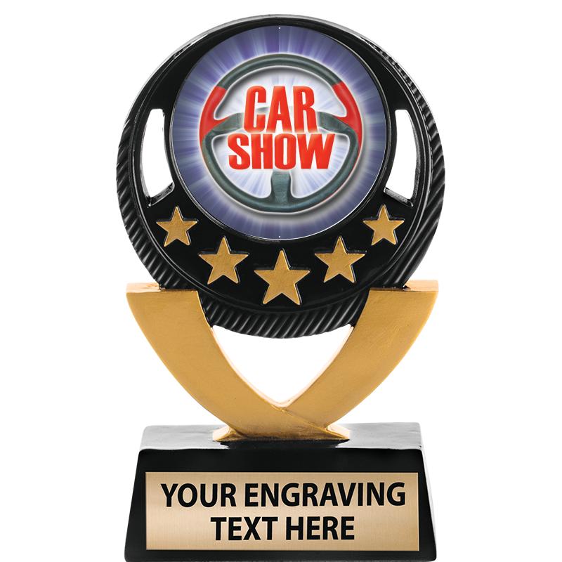 5"FIVE STAR BLK-GLD INS SCULP