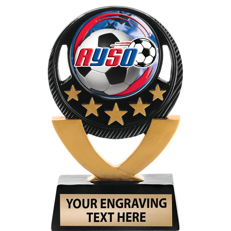 5"FIVE STAR BLK-GLD INS SCULP