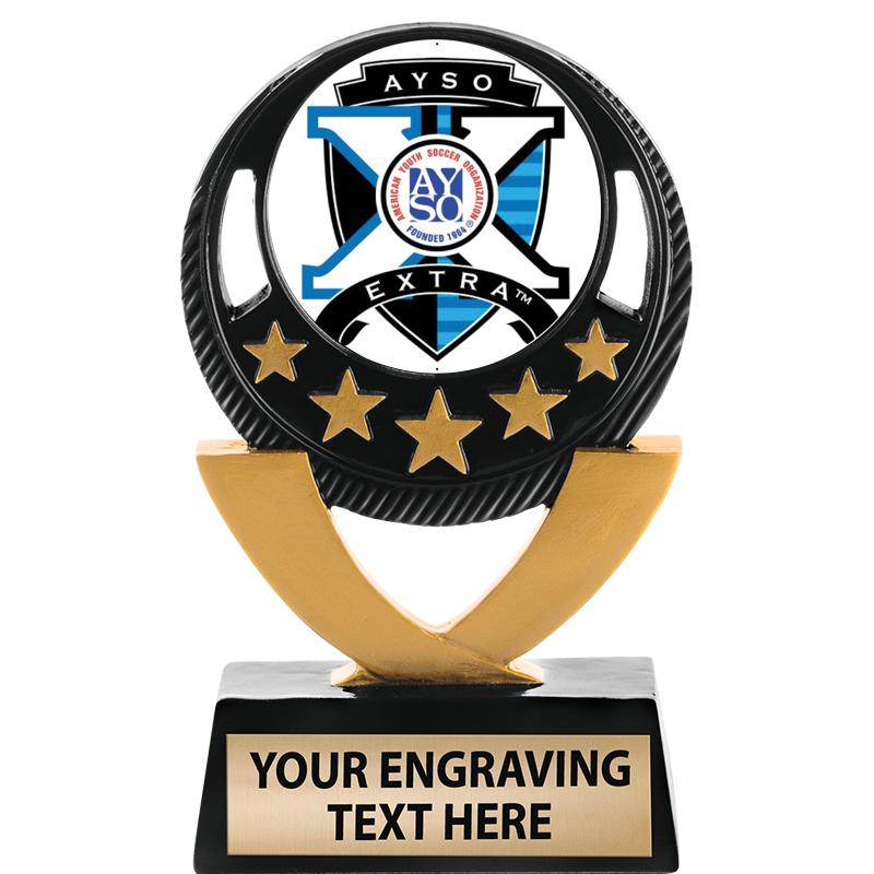 5"FIVE STAR BLK-GLD INS SCULP