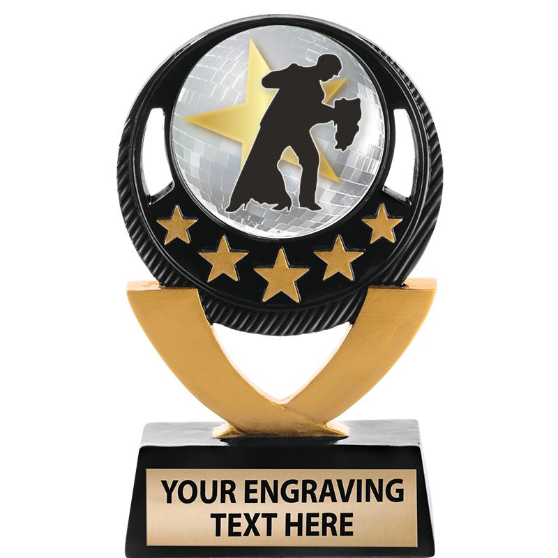 5"FIVE STAR BLK-GLD INS SCULP