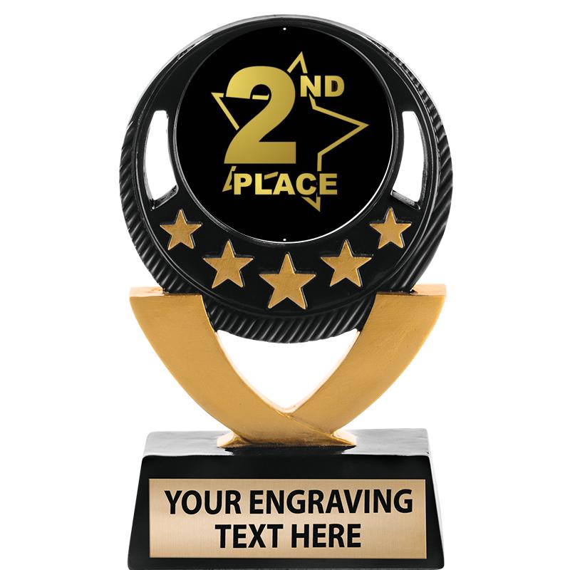 5"FIVE STAR BLK-GLD INS SCULP