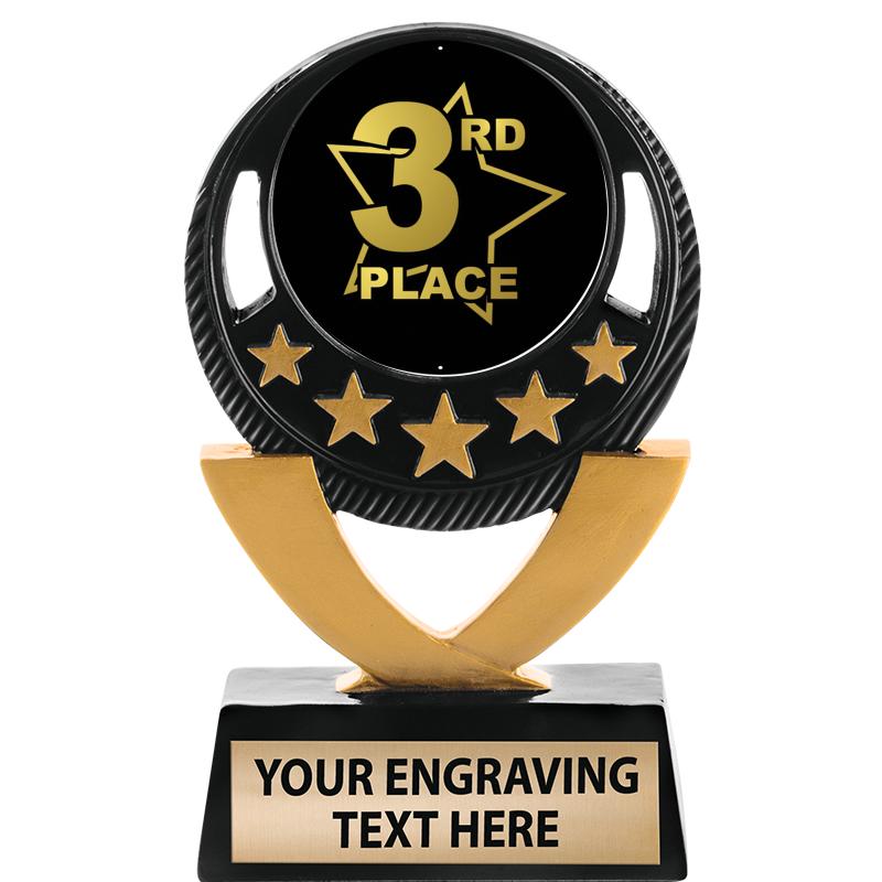 5"FIVE STAR BLK-GLD INS SCULP