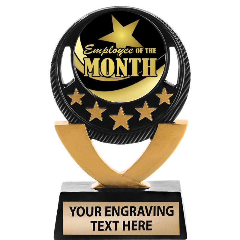 5"FIVE STAR BLK-GLD INS SCULP