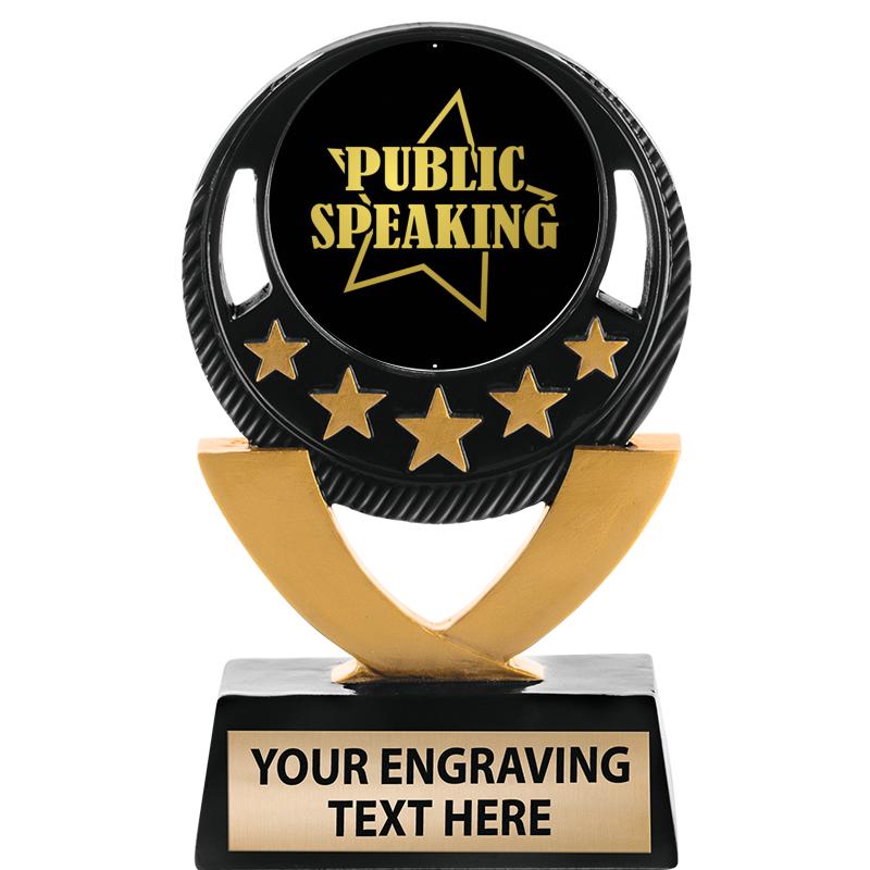 5"FIVE STAR BLK-GLD INS SCULP