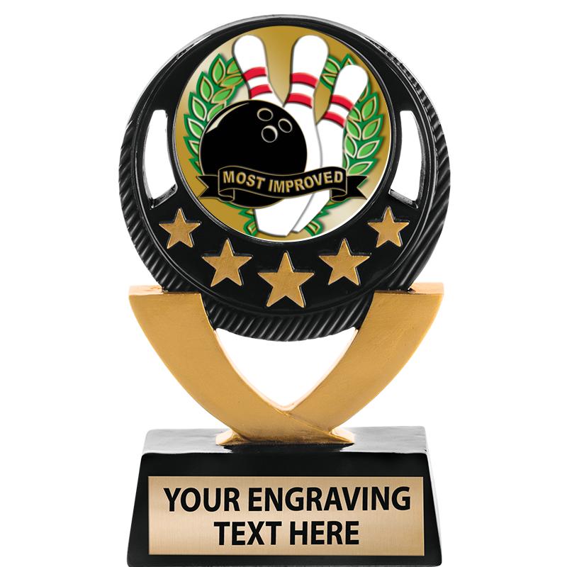 5"FIVE STAR BLK-GLD INS SCULP