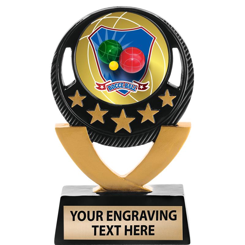 5"FIVE STAR BLK-GLD INS SCULP