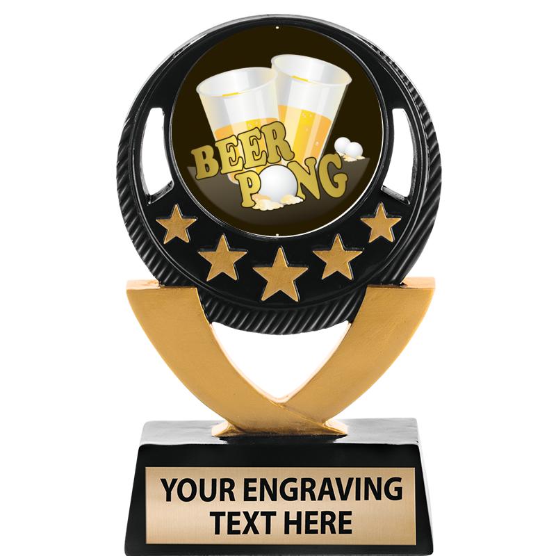 5"FIVE STAR BLK-GLD INS SCULP