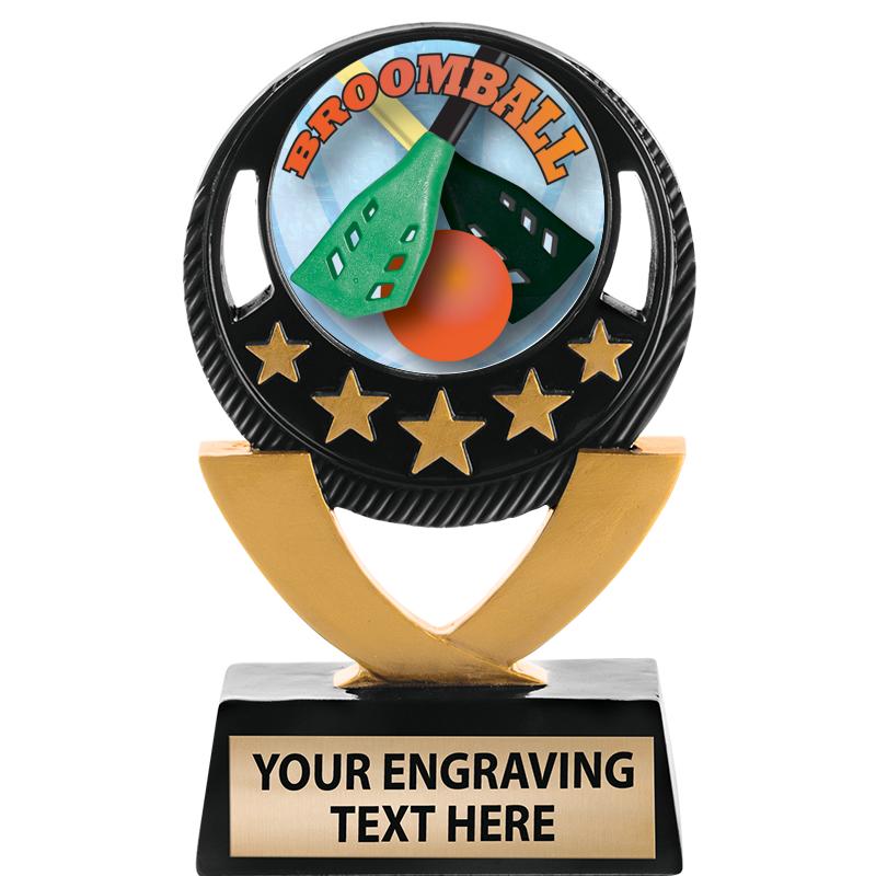 5"FIVE STAR BLK-GLD INS SCULP