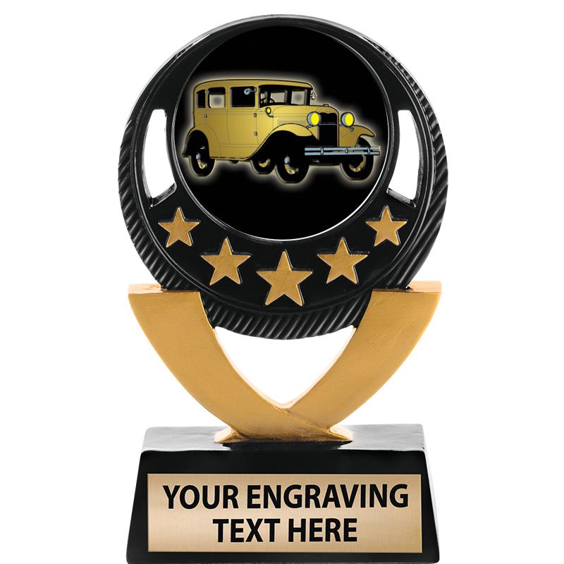 5"FIVE STAR BLK-GLD INS SCULP