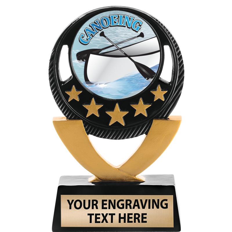 5"FIVE STAR BLK-GLD INS SCULP