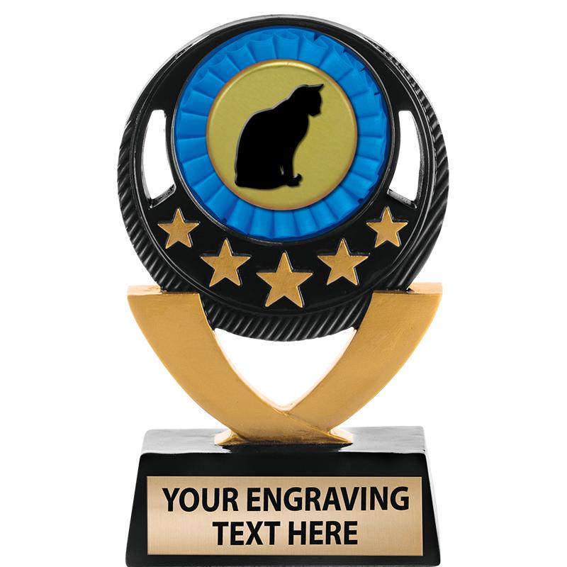 5"FIVE STAR BLK-GLD INS SCULP