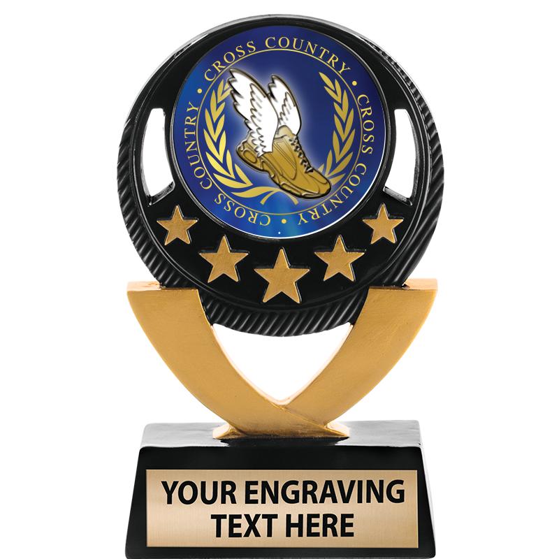 5"FIVE STAR BLK-GLD INS SCULP