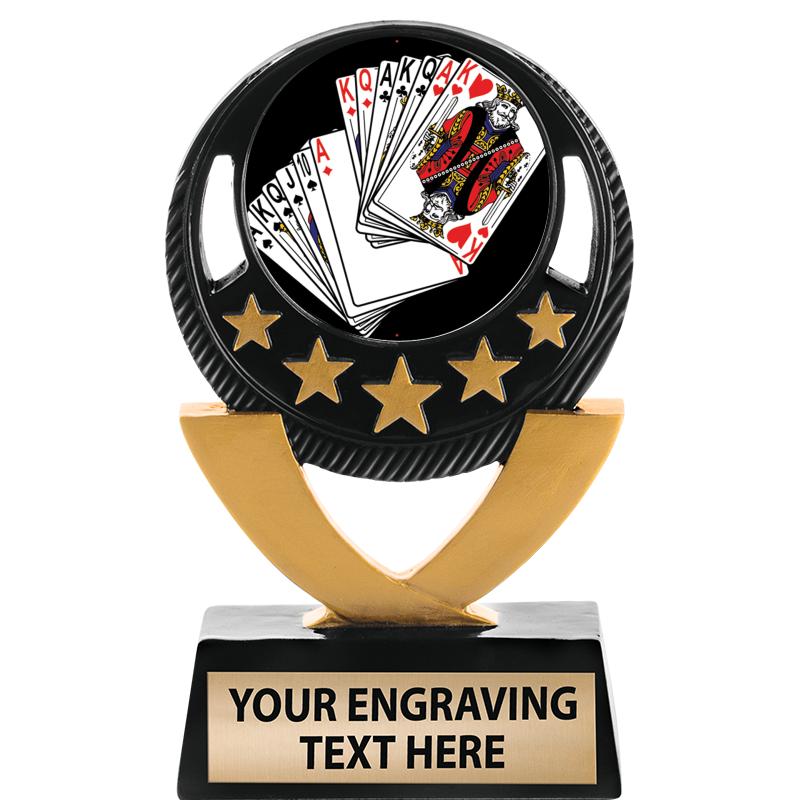 5"FIVE STAR BLK-GLD INS SCULP