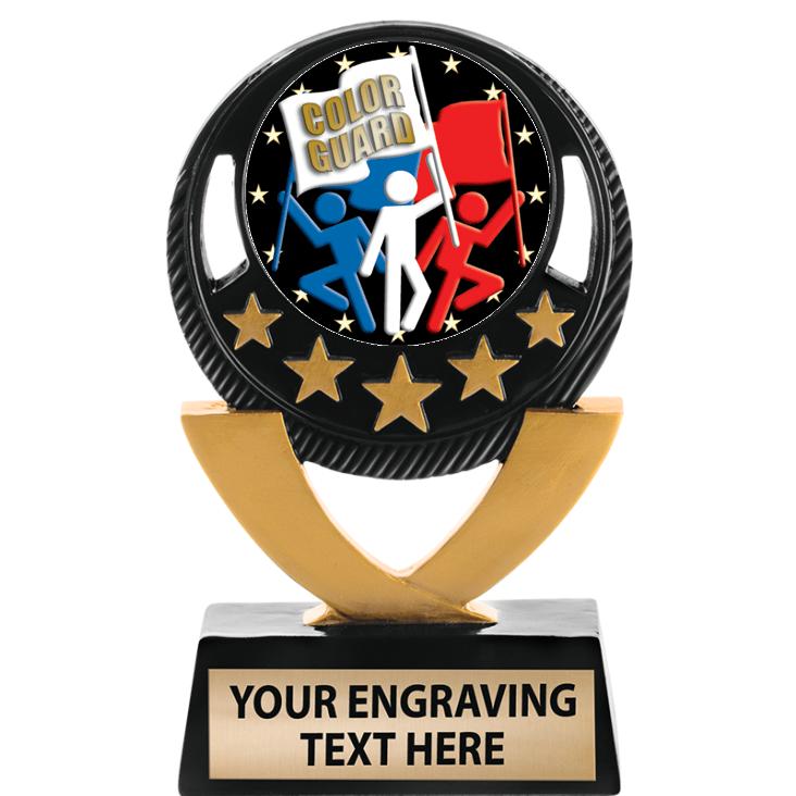 5"FIVE STAR BLK-GLD INS SCULP