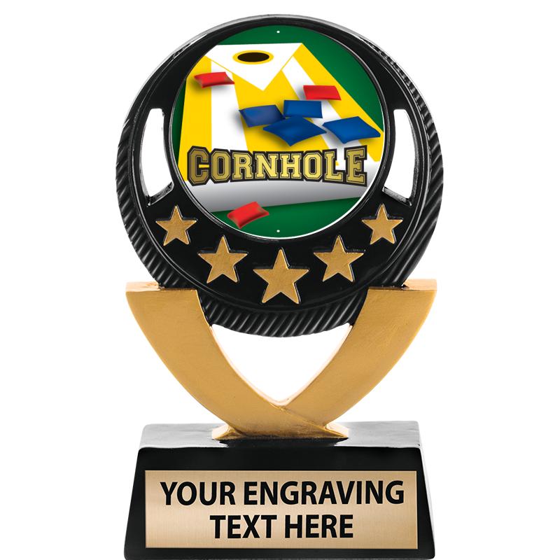 5"FIVE STAR BLK-GLD INS SCULP