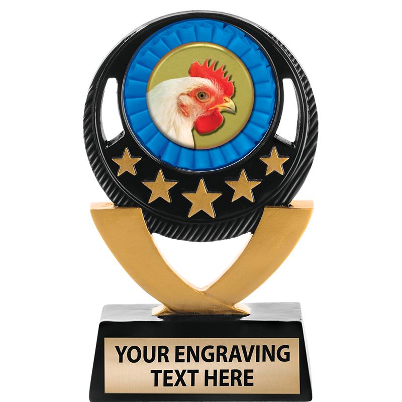 5"FIVE STAR BLK-GLD INS SCULP