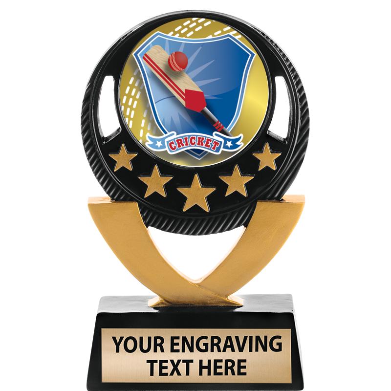 5"FIVE STAR BLK-GLD INS SCULP