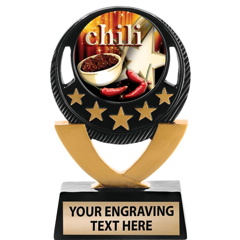 5"FIVE STAR BLK-GLD INS SCULP