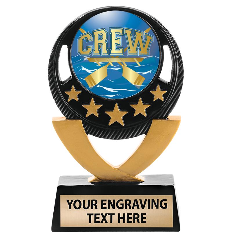 5"FIVE STAR BLK-GLD INS SCULP